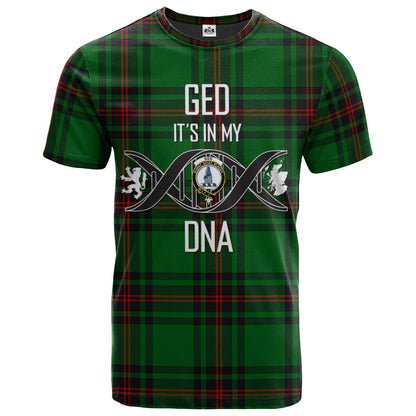 Printivon Ged Clan DNA In Me Tartan Crest T Shirt