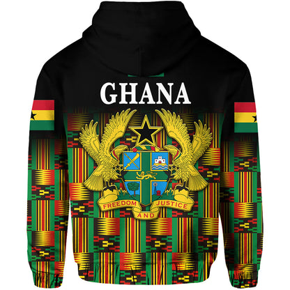 Ghana Hoodie Coat Of Arms Kente Pride