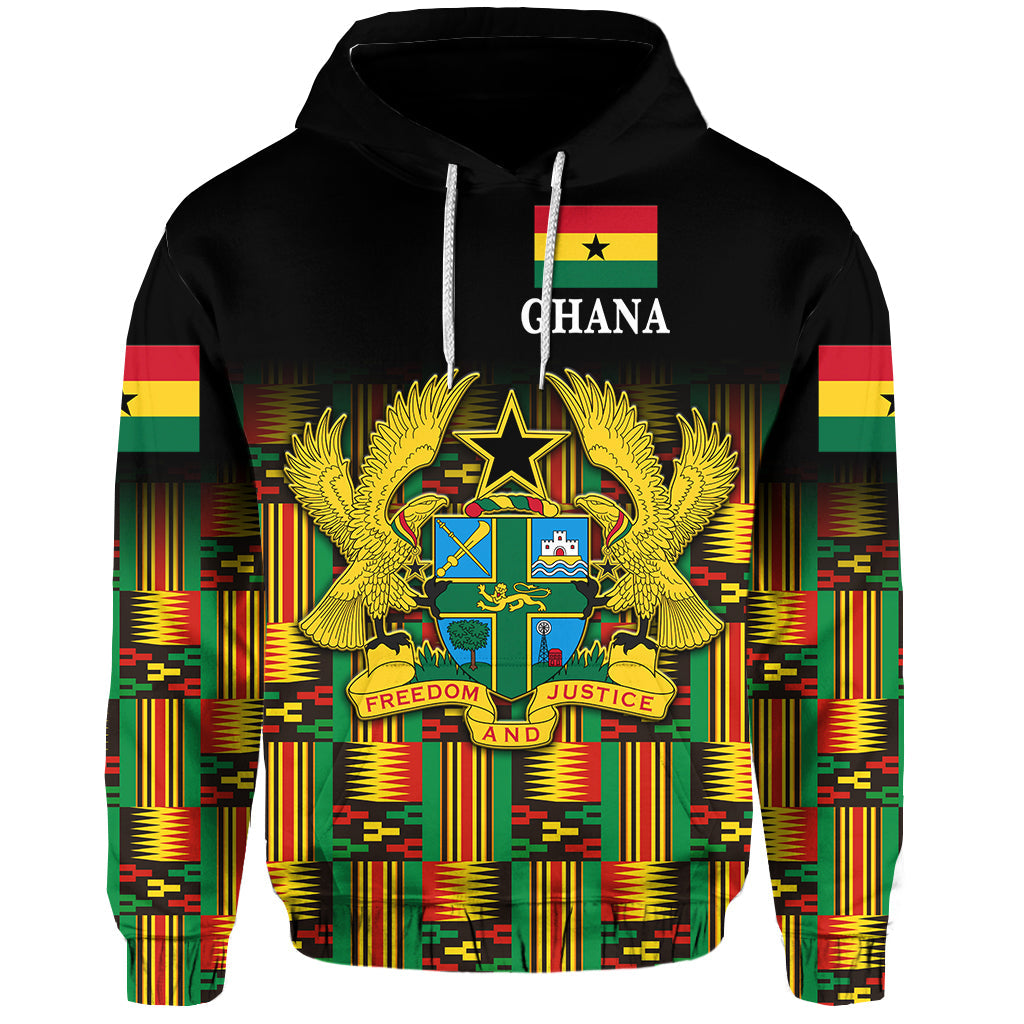 Ghana Hoodie Coat Of Arms Kente Pride