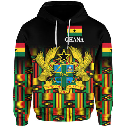 Ghana Hoodie Coat Of Arms Kente Pride
