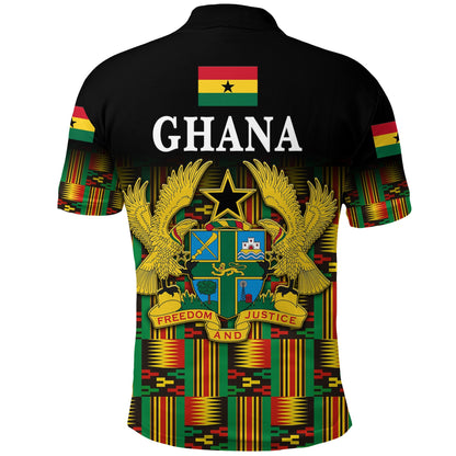 Ghana Polo Shirt Coat Of Arms Kente Pride