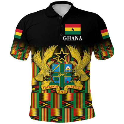 Ghana Polo Shirt Coat Of Arms Kente Pride