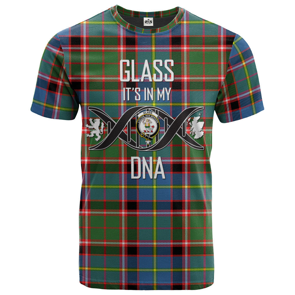 Printivon Glass Clan DNA In Me Tartan Crest T Shirt