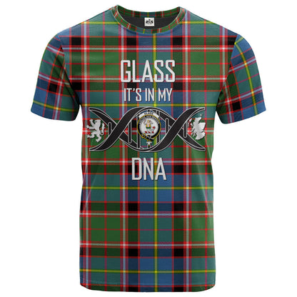 Printivon Glass Clan DNA In Me Tartan Crest T Shirt