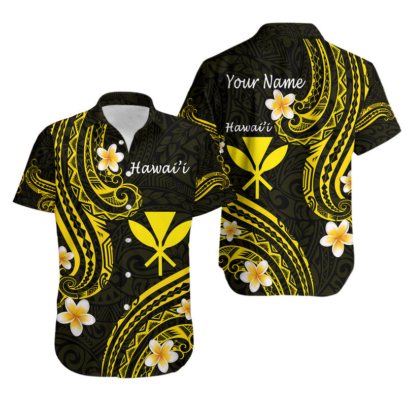 Custom Personalised Hawaii Hawaiian Shirt Gold Polynesian Line Style