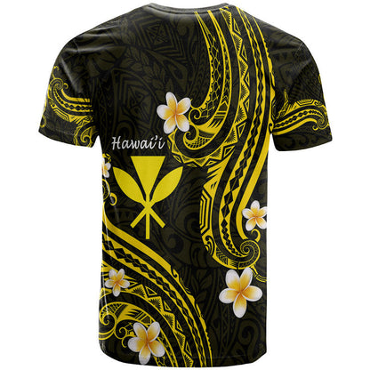 Hawaii T Shirt Gold Polynesian Line Style