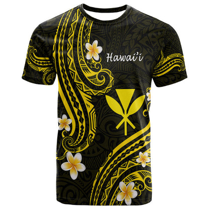 Hawaii T Shirt Gold Polynesian Line Style