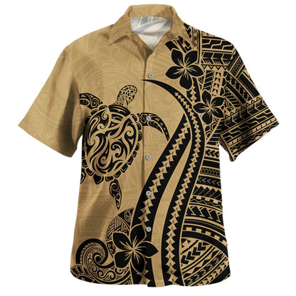 Hawaii Hawaiian Shirt Turtle Polynesia Tattoo Ocean Soul Polynesian Tribal Yellow Short Sleeve Shirt