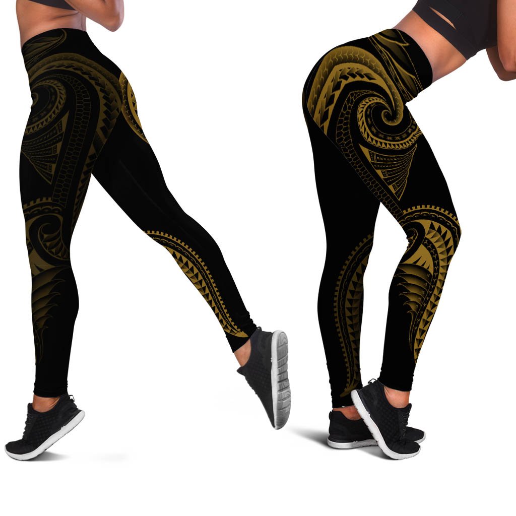 Polynesian Leggings - Polynesian Tattoo Gold Version