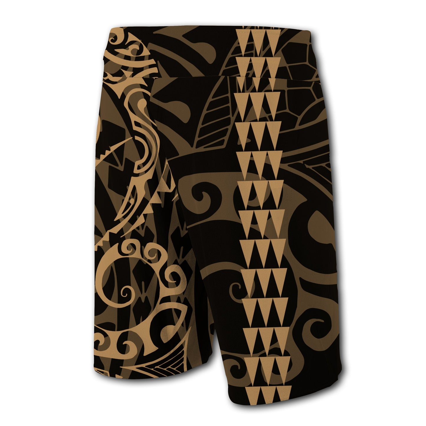 Hawaii Kakau Polynesian Kanaka Board Shorts - Gold - Snapy Style