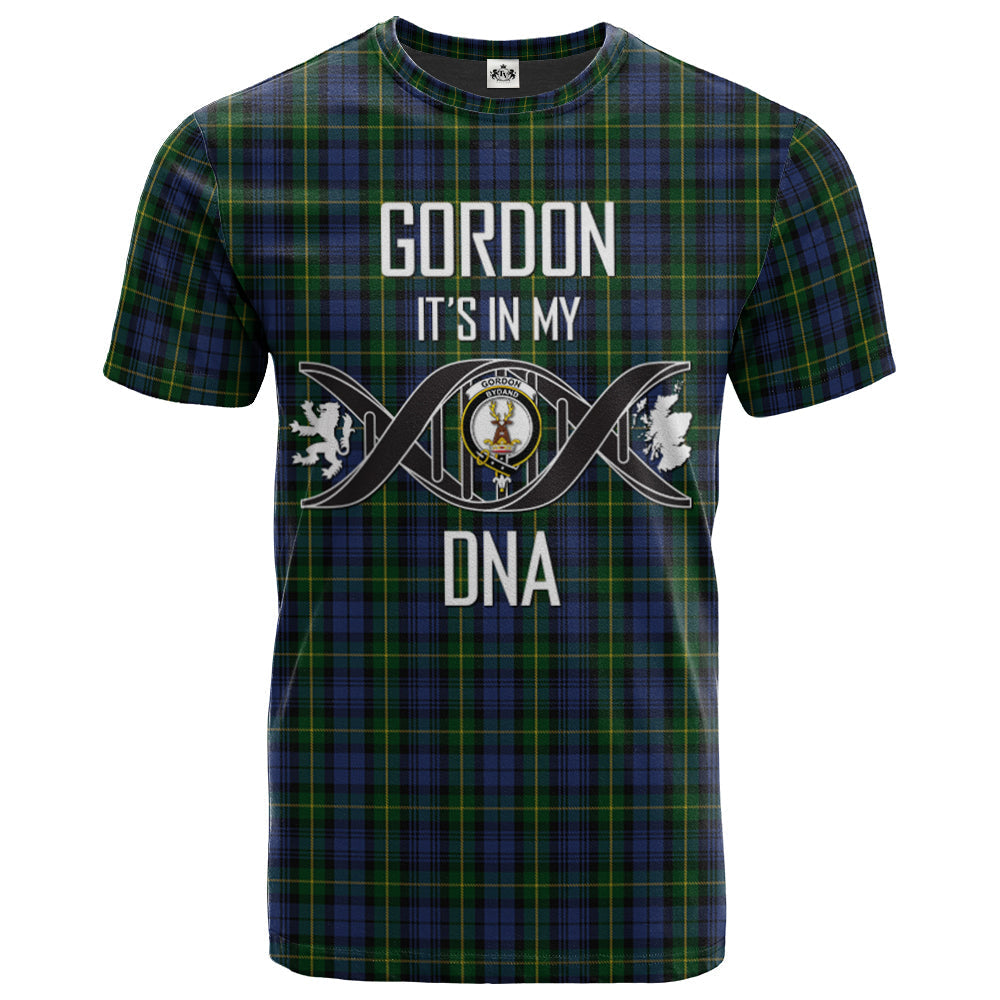 Printivon Gordon 01 Clan DNA In Me Tartan Crest T Shirt