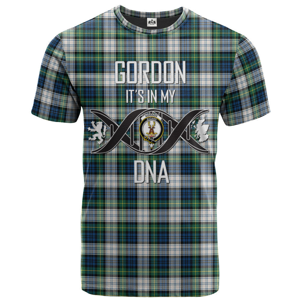 Printivon Gordon Dress Ancient Clan DNA In Me Tartan Crest T Shirt