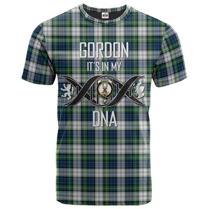 Printivon Gordon Dress Ancient Clan DNA In Me Tartan Crest T Shirt