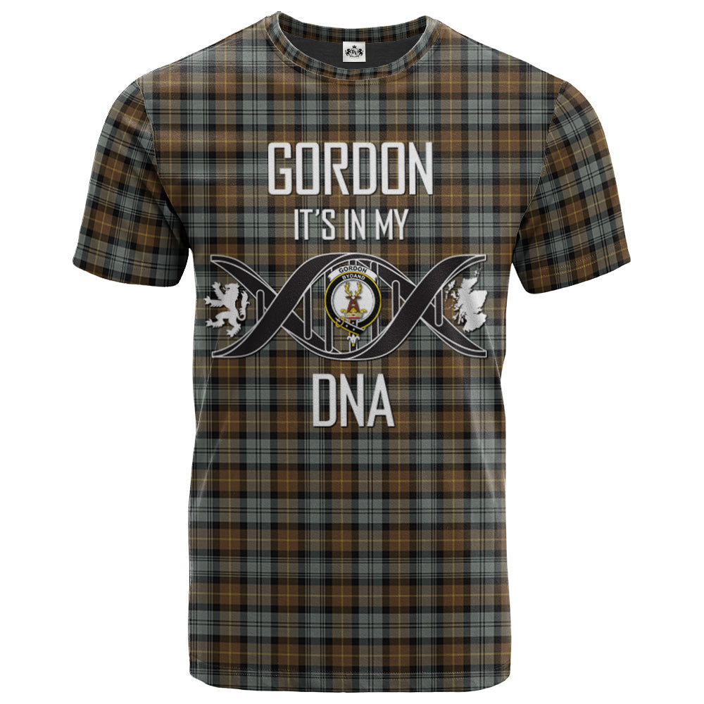 Printivon Gordon Weathered Clan DNA In Me Tartan Crest T Shirt