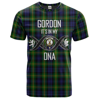 Printivon Gordon of Esselmont Clan DNA In Me Tartan Crest T Shirt