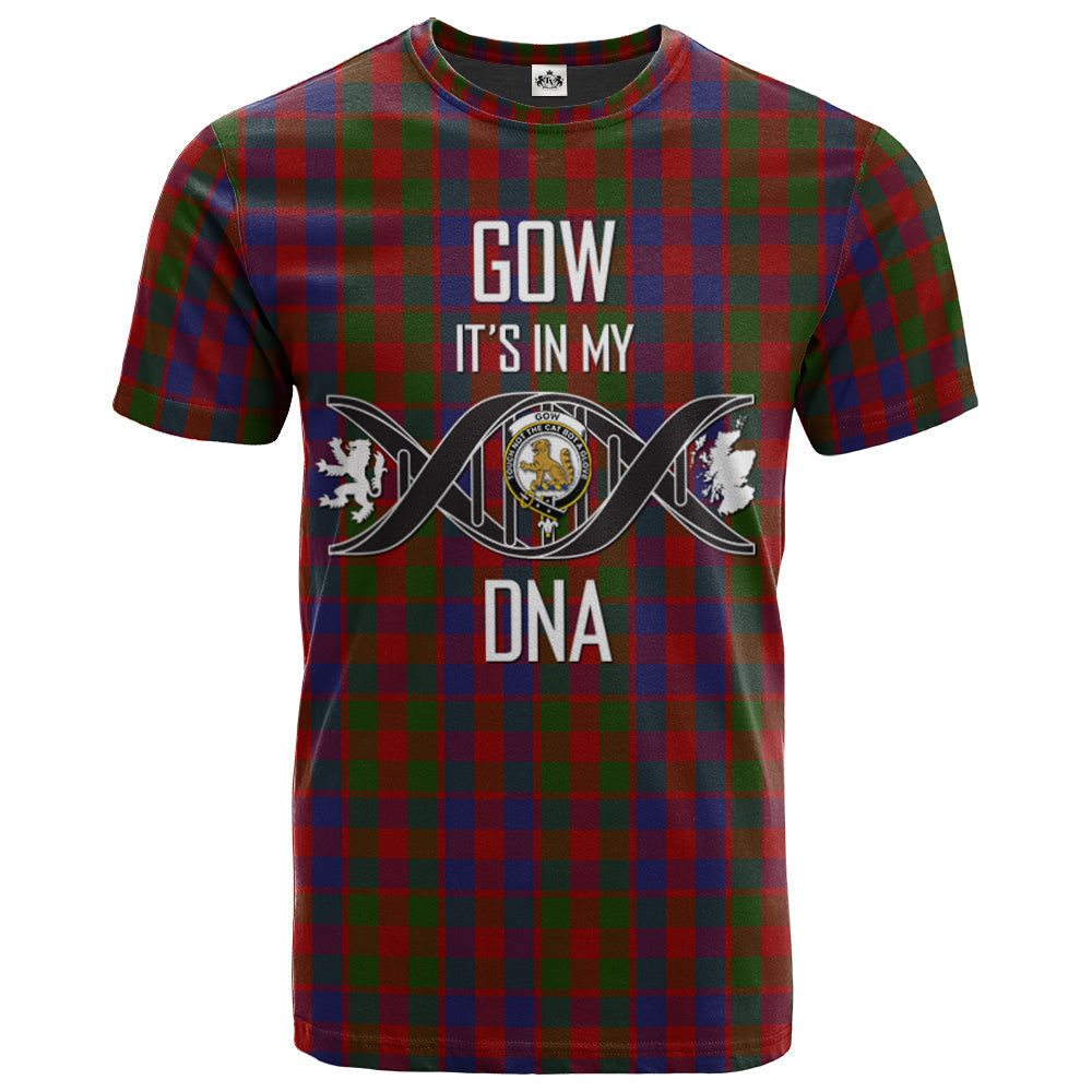Printivon Gow Clan DNA In Me Tartan Crest T Shirt