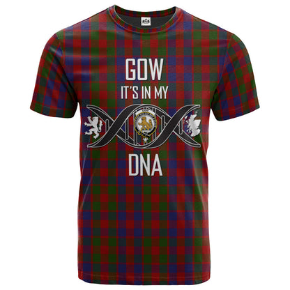 Printivon Gow Clan DNA In Me Tartan Crest T Shirt