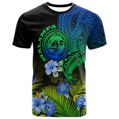 Vanuatu Malampa Province T Shirt Hibiscus Tribal Polynesian Tattoo Ver Gradient