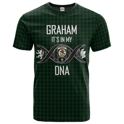Printivon Graham Clan DNA In Me Tartan Crest T Shirt