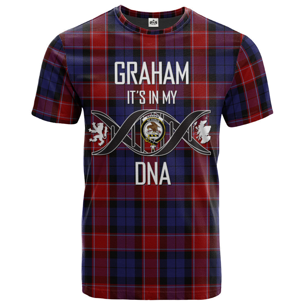 Printivon Graham of Menteith Red 01 Clan DNA In Me Tartan Crest T Shirt