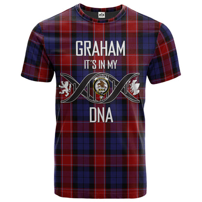 Printivon Graham of Menteith Red 01 Clan DNA In Me Tartan Crest T Shirt