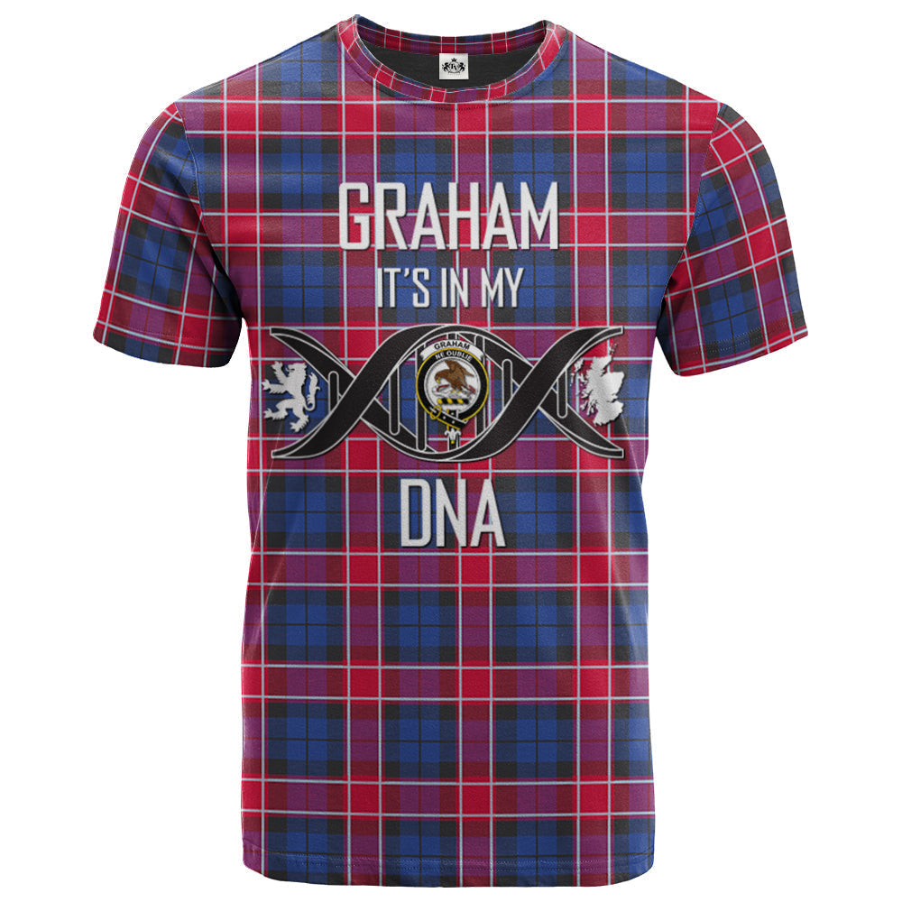 Printivon Graham of Menteith Red 02 Clan DNA In Me Tartan Crest T Shirt