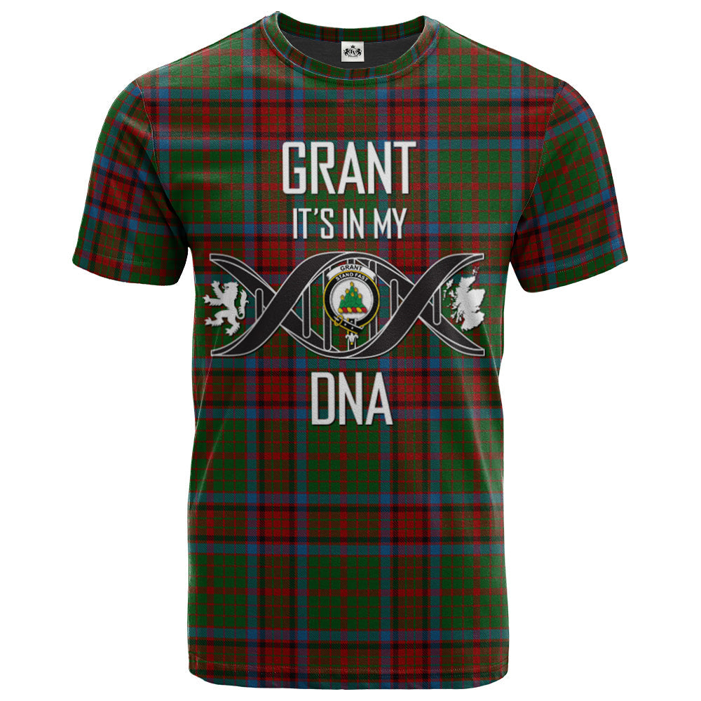 Printivon Grant of Monymusk Clan DNA In Me Tartan Crest T Shirt