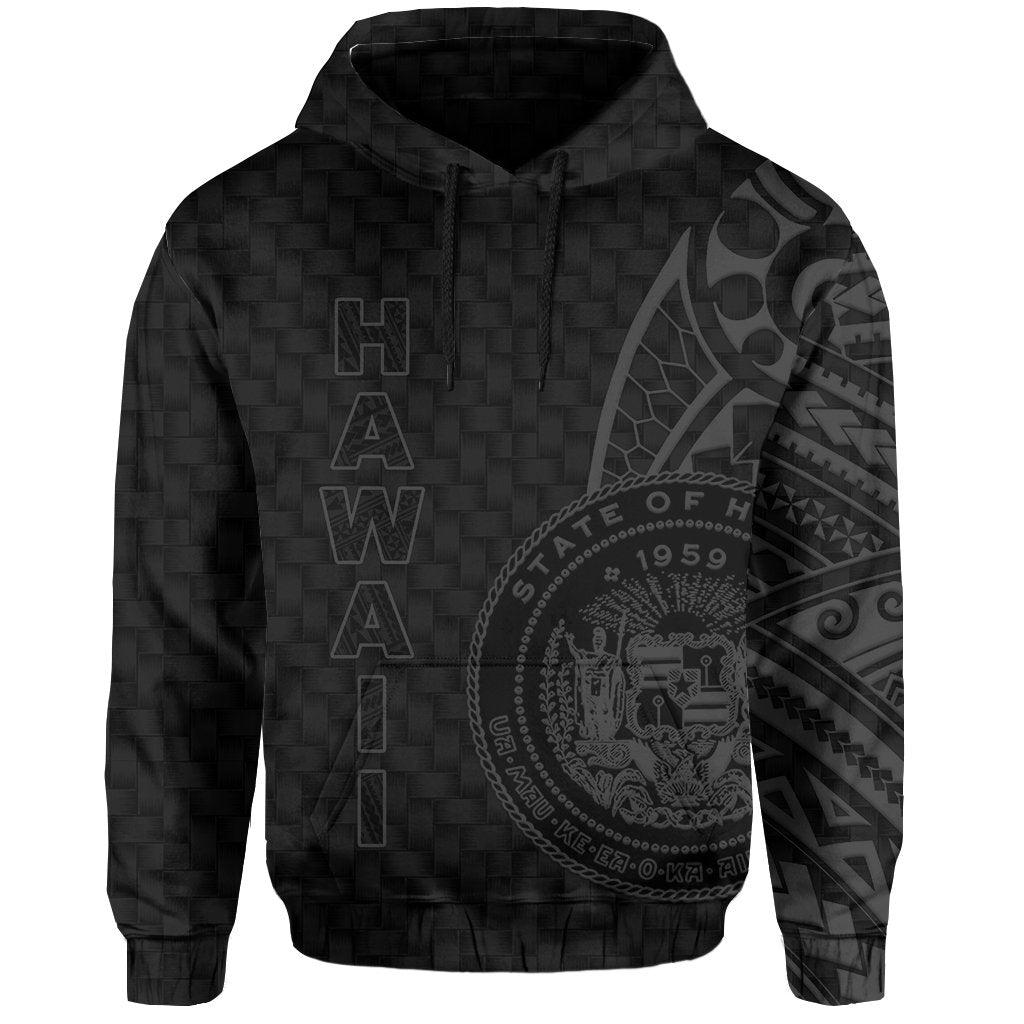 Hawaii Polynesian Hoodie Gray Emboss Style