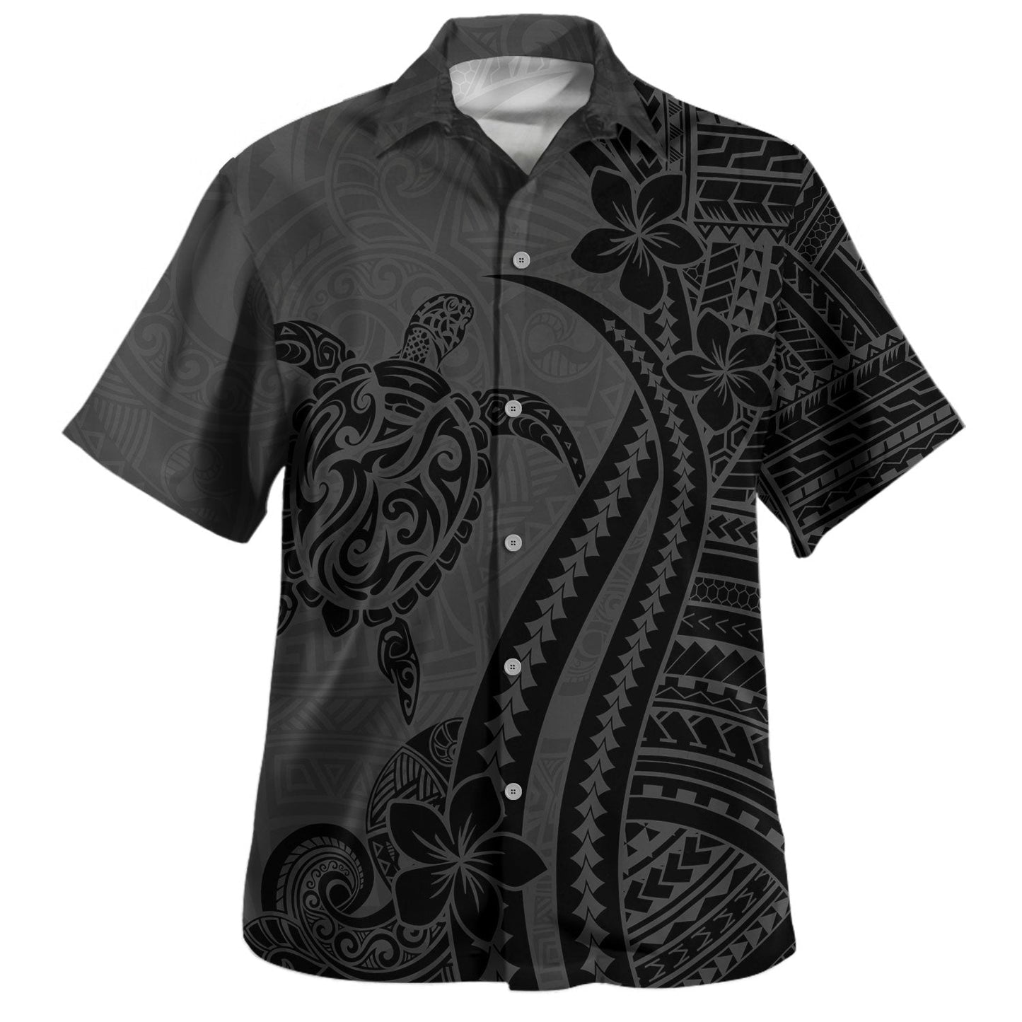 Hawaii Hawaiian Shirt Turtle Polynesia Tattoo Ocean Soul Polynesian Tribal Black Short Sleeve Shirt