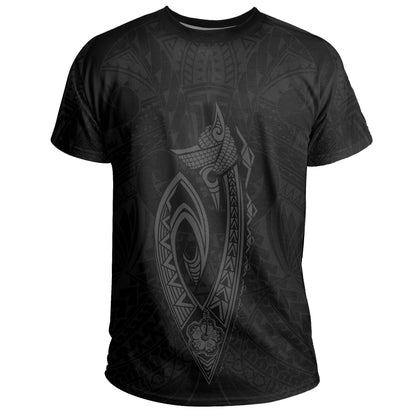 Hawaii Kakau Makau Fish Hook Polynesian T - Shirt - Grey