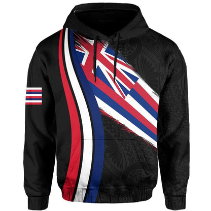 Polynesian Unisex Hawaii Flag Hoodie Gray Ten Style