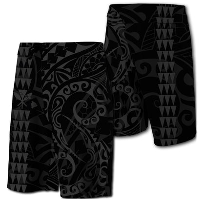 Hawaii Kakau Polynesian Kanaka Board Shorts - Grey - Snapy Style