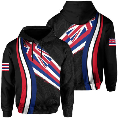 Polynesian Unisex Hawaii Flag Hoodie Gray Ten Style