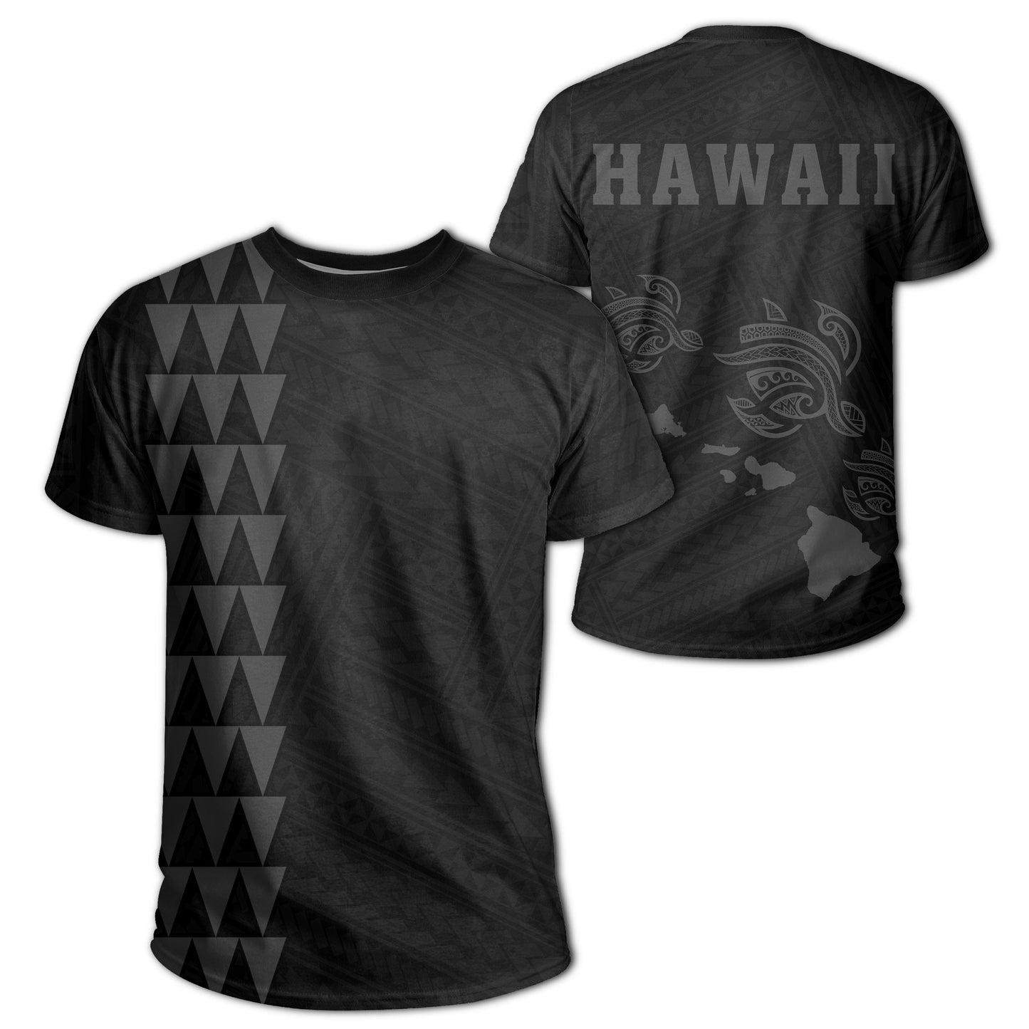 Hawaii Kakau Three Turtles T Shirt Grey AH