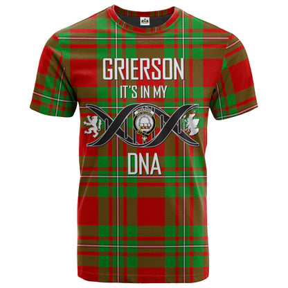 Printivon Grierson Clan DNA In Me Tartan Crest T Shirt