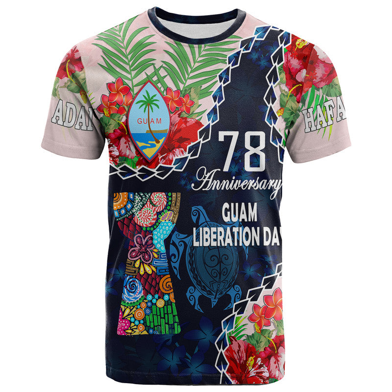 Guam Liberation Day T Shirt Latte Stone Hibiscus Painting
