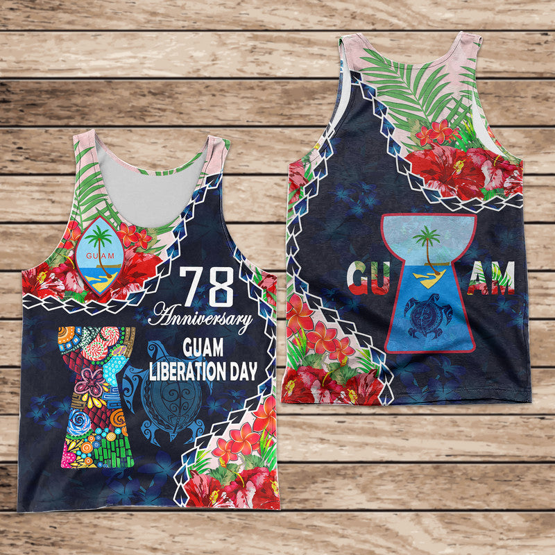 Guam Liberation Day Men Tank Top Latte Stone Hibiscus Painting