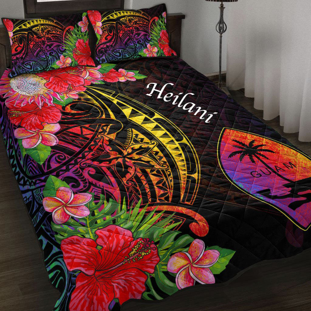 Heilani Quilt Bed Set Tropical Hippie Style