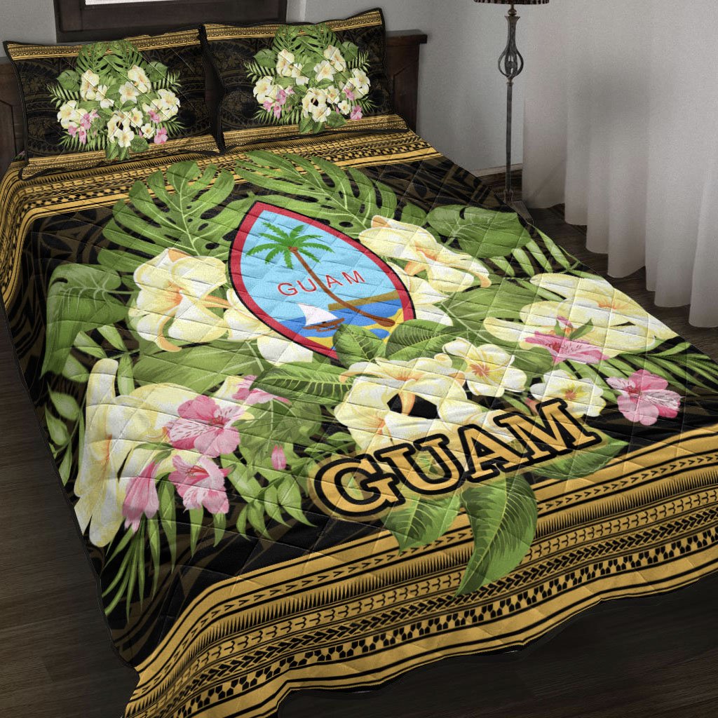 Guam Quilt Bed Set Polynesian Gold Patterns Collection