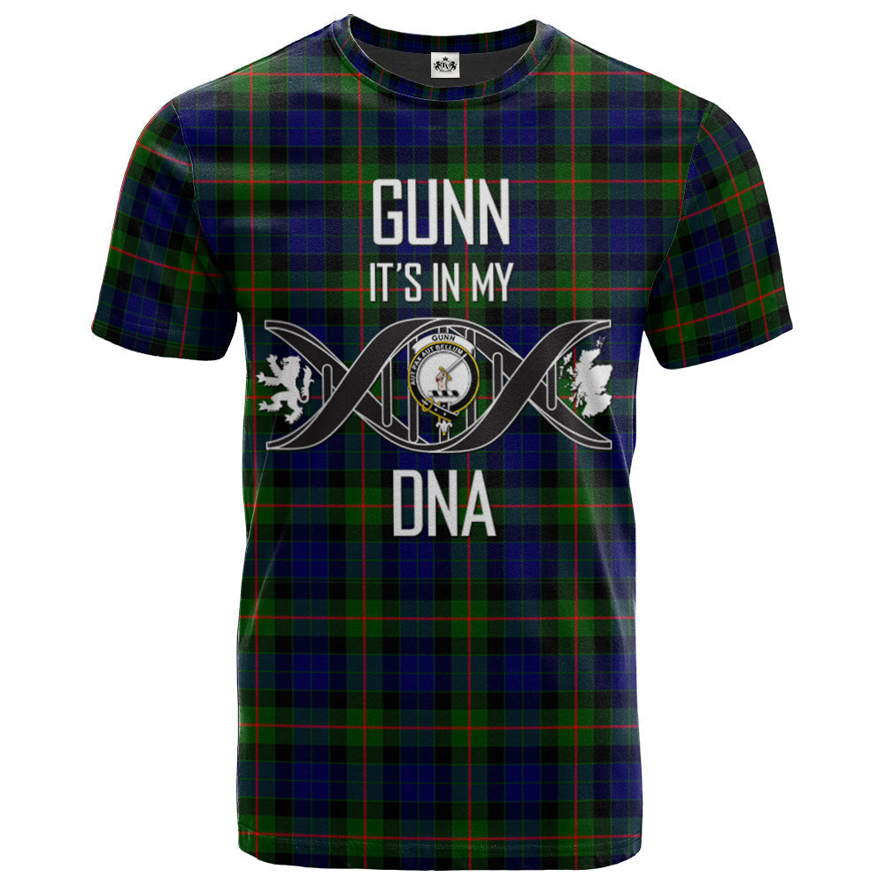 Printivon Gunn Modern Clan DNA In Me Tartan Crest T Shirt