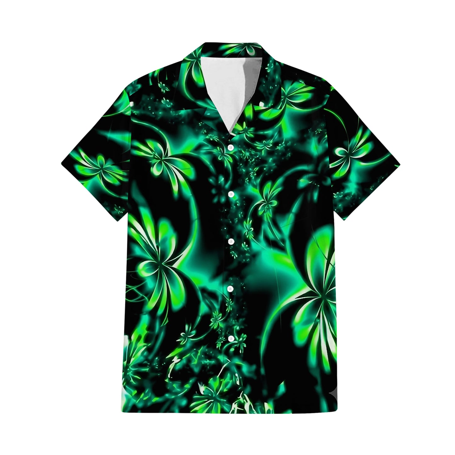 Green Leaf Matching Outfit For Couple Island Puletasi Dress And Hawaiian Shirt For Her Him