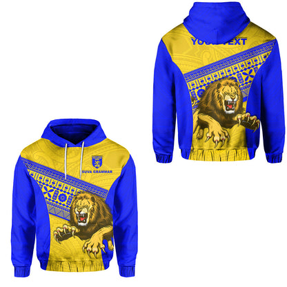 ( Personalised) Suva Grammar Fashion Hoodie Fiji School Version Lion Blue