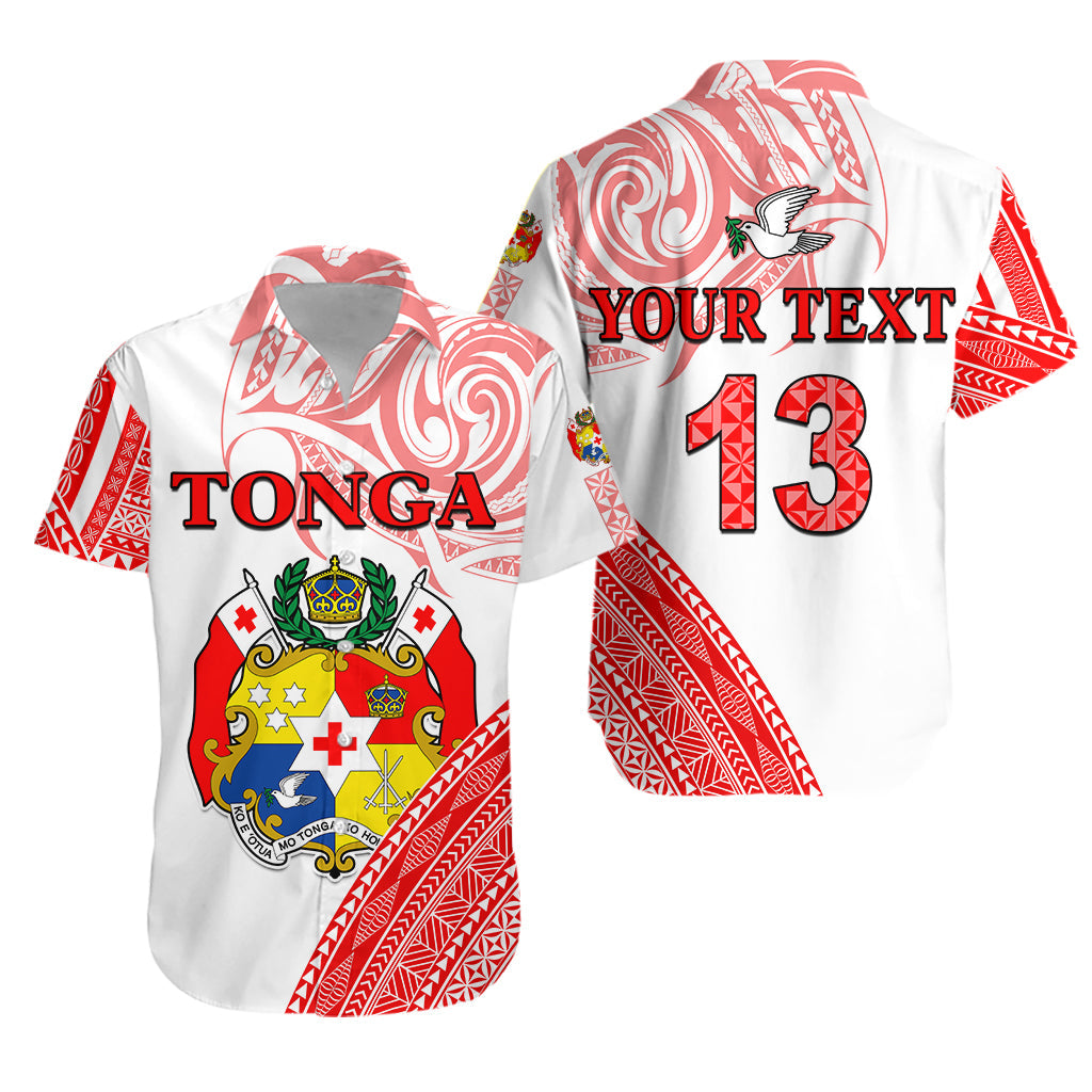 Custom Text and Number Tonga Hawaiian Shirt Tongan Pattern Blithesome