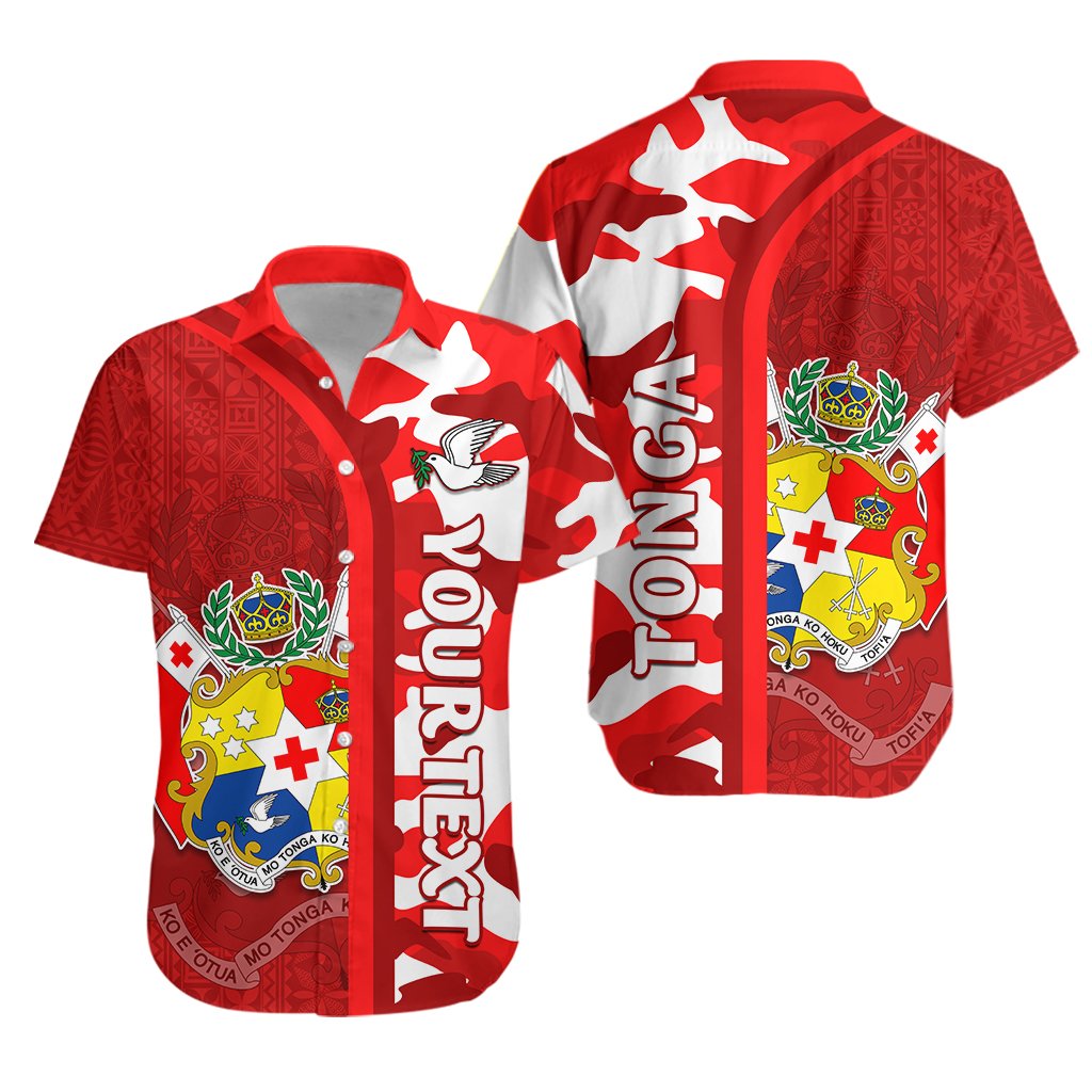 Custom Personalised Tonga Unique Hawaiian Shirt Camouflage with Tongan Pattern