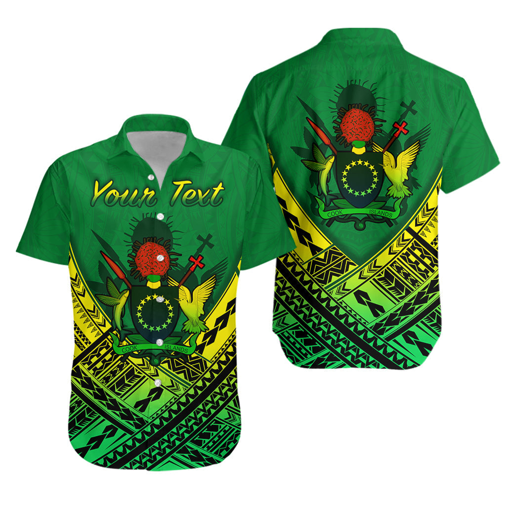 Custom Personalised Cook Islands Rugby Hawaiian Shirt Simple Polynesian