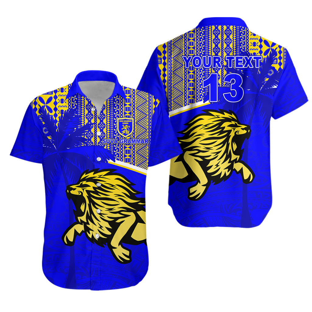 Custom Personalised Suva Grammar School Hawaiian Shirt Spirit Lion - Custom Text and Number