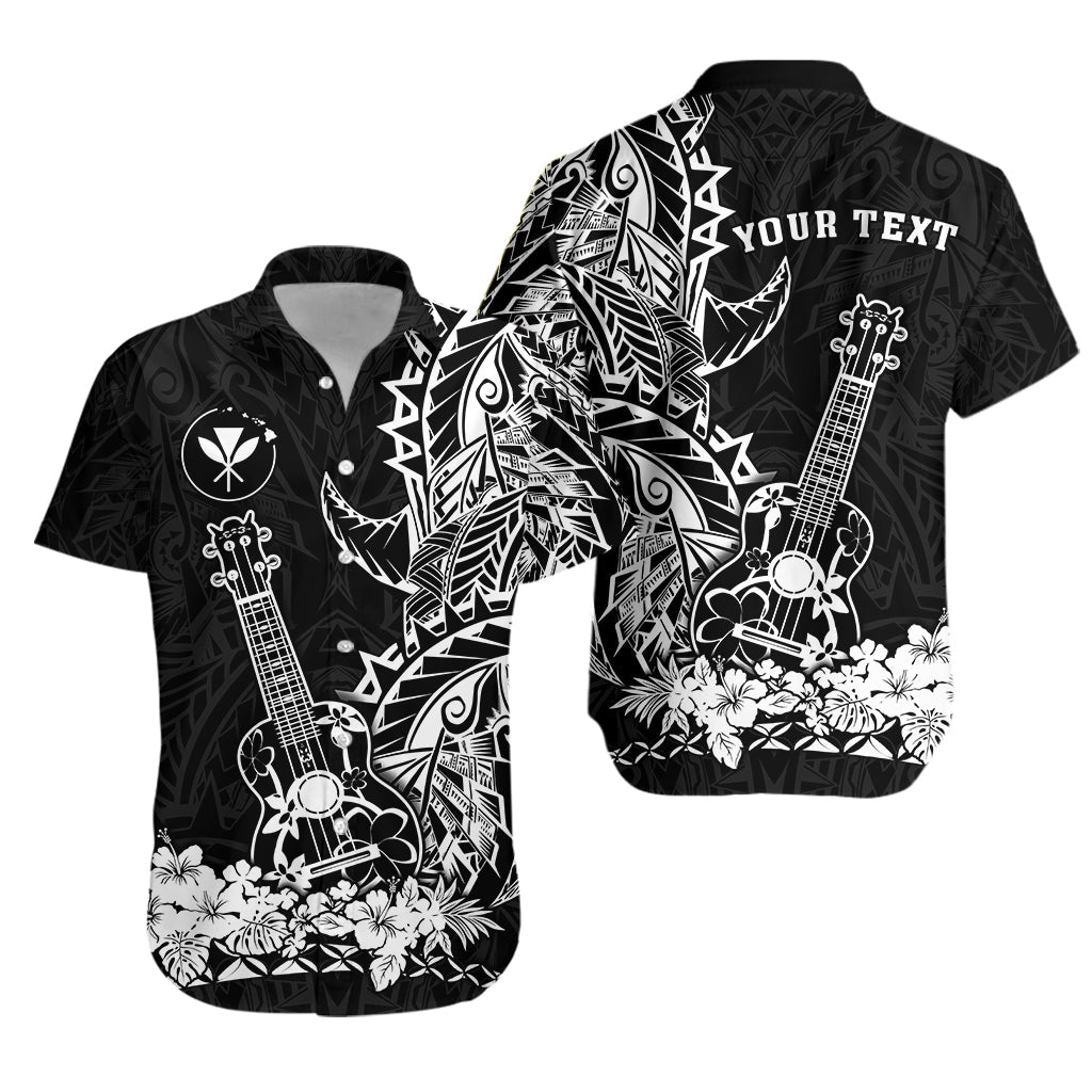 Custom Personalised Hawaii Polynesian Hawaiian Shirt White Ukulele