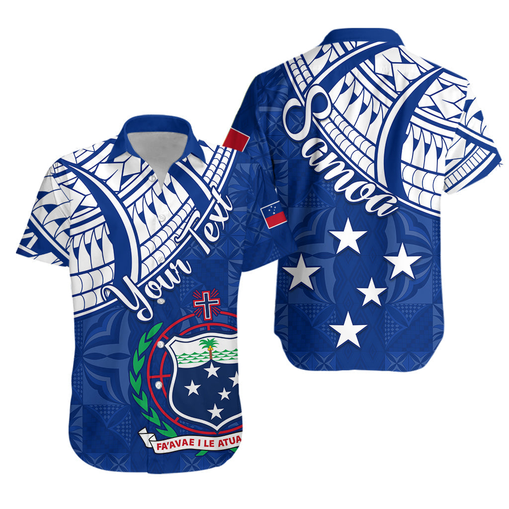 Custom Personalised Samoa Siapo Hawaiian Shirt Sporty Mix Barkcloth Panel