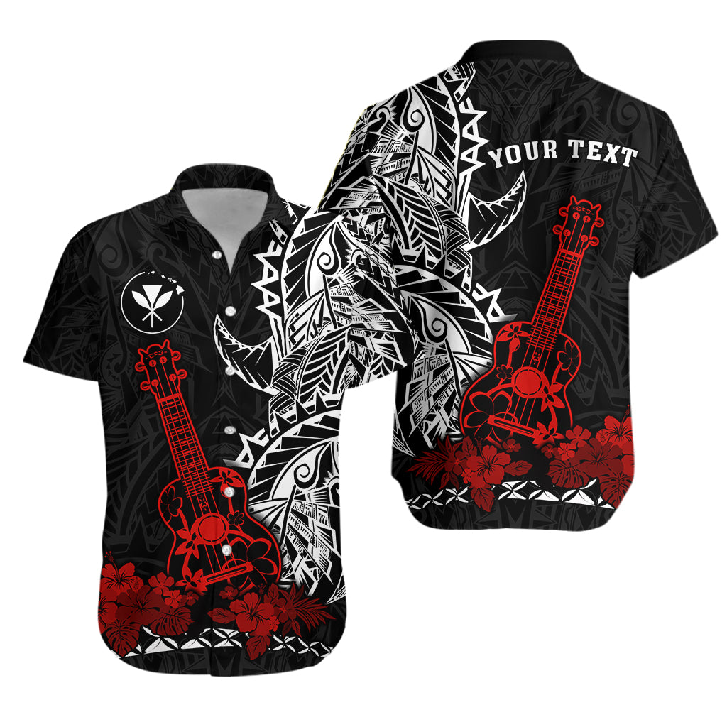 Custom Personalised Hawaii Polynesian Hawaiian Shirt Red Ukulele