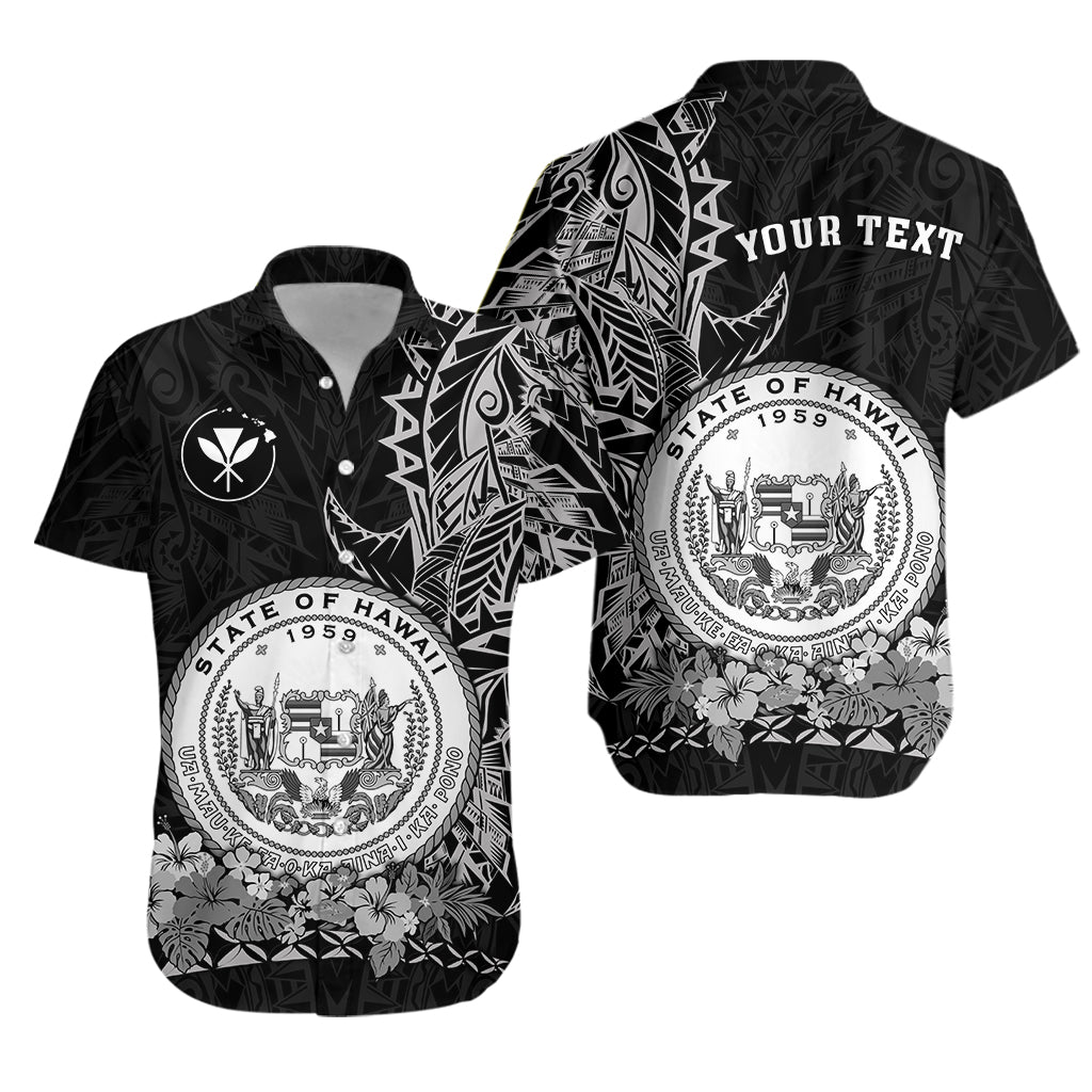 Custom Personalised Hawaiian Polynesian Hawaiian Shirt White Seal of Hawaii